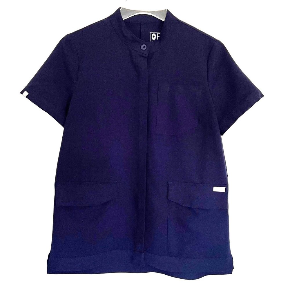 FIGS Navy Blue Button Up Scrub Womens Top - Size XS